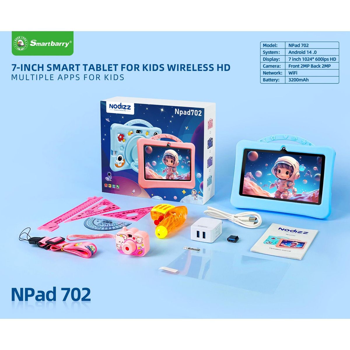 Tablette enfant 2,1 m, étui de protection anti-chute, dessin animé, portable, avec jolie poupée_voghion.com