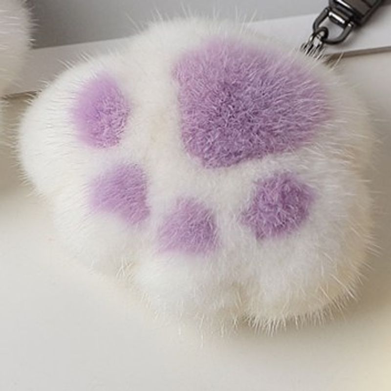 Import Nerz Haar Katze Klaue Anhänger süße Bärentatze Tasche Anhänger Auto Schlüsselanhänger Mode_voghion.com