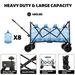Collapsible Foldable Extended Wagon With Canopy,480lbs Weight Capacity, Heavy Duty Folding Utility Garden Cart With Big All-Terrain Beach Wheels & Drink Holders,Side Pocket And Brakes ,mosquito Net_voghion.com