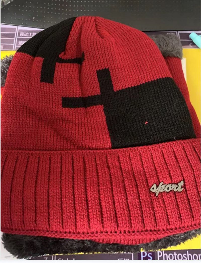 Men's autumn and winter ear protection knitted wool cap  version riding neck protector warm plus velvet thickened wool cap spot_voghion.com