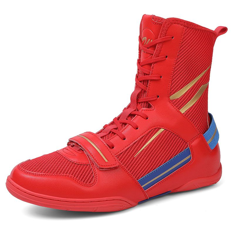 Nyrkkeilykengät Sanda Fighting Training Shoes Painikengät Miesten ja naisten Korkeavartiset Nyrkkeilykengät Tukkumyynti Nuorten Tanssikengät_voghion.com