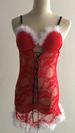 LuvBox Europäische und amerikanische Außenhandels-Dessous, roter Einteiler, durchsichtiger Träger, sexy Weihnachtskostüm-Set_voghion.com