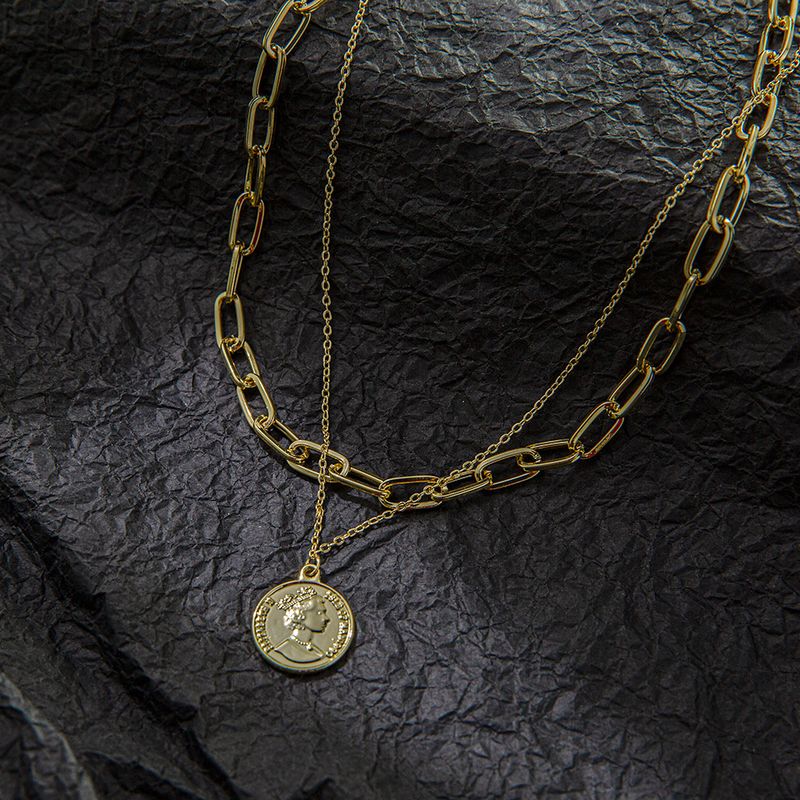 Collana da donna con ritratto di Instagram, stile pieghevole a doppio strato, versatile e semplice, con catena per maglione_voghion.com