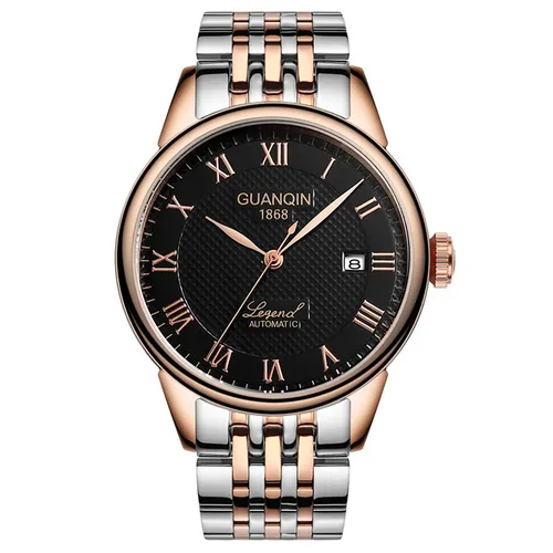 GUANQIN Mens Watches Mechanical Wristwatch Automatic Watch For Men Sapphire Glass Stainless Steel Leather Waterproof Clock Date_voghion.com