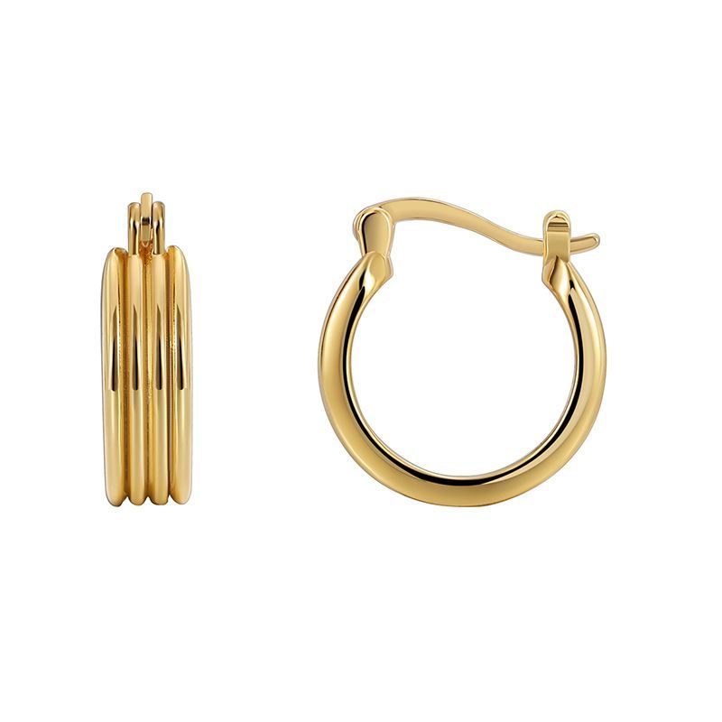Geometric Multi Layer Arc For Women Copper Plated With Real Gold Fashion Retro Niche Versatile Design Earrings_voghion.com