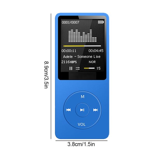 MP3 Player USB Charging Record Digital Display Screen Lossless Media Portable Pocket Sports Running Walking Music Player_voghion.com