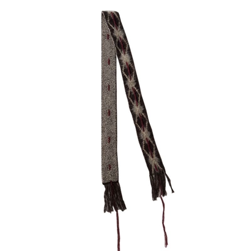 Tasarımcı Gösterisi El Yapımı İplikli Eşkenar Dörtgen Örgü İnce Dar Atkı Kadınlar İçin Kış Stili Dekoratif Fırçalanmış Boyun_voghion.com