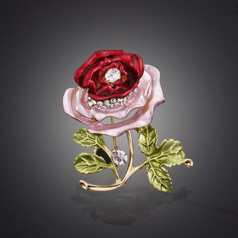 Sweet Vintage Red Rose Brooches Blue Pink Purple Floral Breastpin Men Coat Pins Groom Wedding Dinner Brooch Shirt Accessory Gift_voghion.com