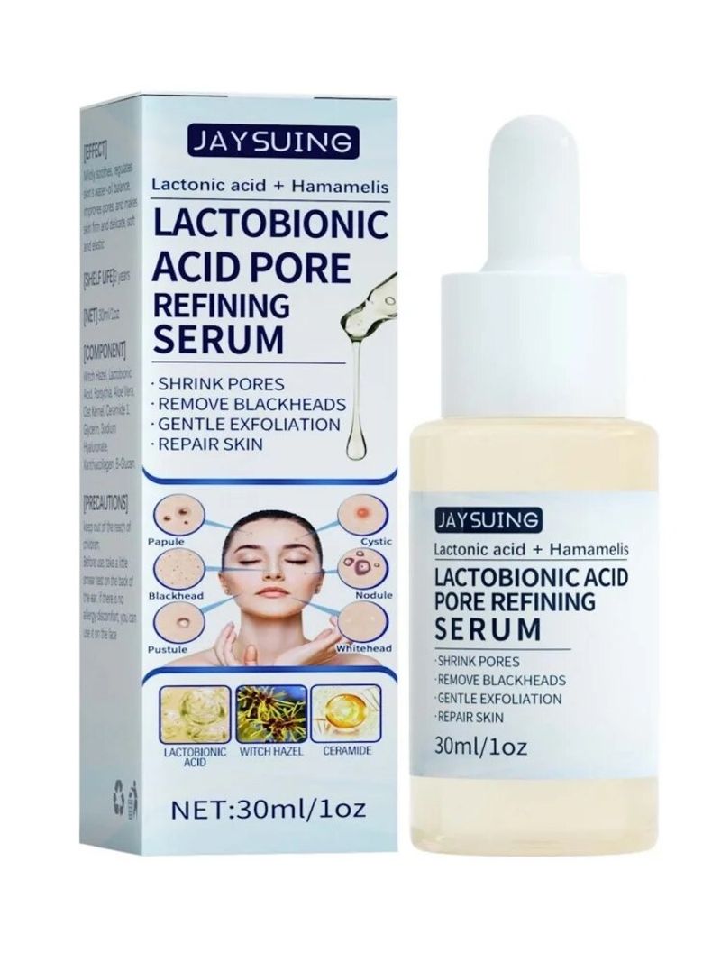 Lactobionic Acid Pore Shrink Face Serum Hyaluronic Acid Moisturizer Nourish Smooth Pores Repair Essence Firming Korean_voghion.com