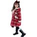 Kinder Karierter Wollmantel – Warme Winterjacke für Mädchen (Schwarz, 3-8 Jahre, 100-140cm)_voghion.com