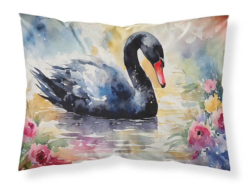 Black Swan Standard Pillowcase Lightweight Super Soft Easy Care Decorative Artwork Pillowcase, Standard_voghion.com