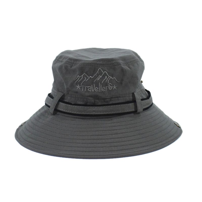 Neuheiten Herren Eimer Breite Krempe Atmungsaktiv Sonnenhut Outdoor Wasserdicht Wandern Fischer Brief Stickerei UV Schutz Becken Kappe_voghion.com