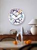 Yipula 7010 Simple Abstract Home Color Line Living Room Wall Hanging Quartz Clock_voghion.com