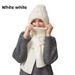 New Knitted Autumn Winter Women's Korean Style Cute Plush One-piece Outdoor Fleece-lined Warm Scarf Pullover Hat_voghion.com