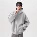 Felpa con cappuccio e zip in pile pesante – Pullover invernale unisex con doppie cerniere (nero/grigio chiaro, M-3XL)_voghion.com