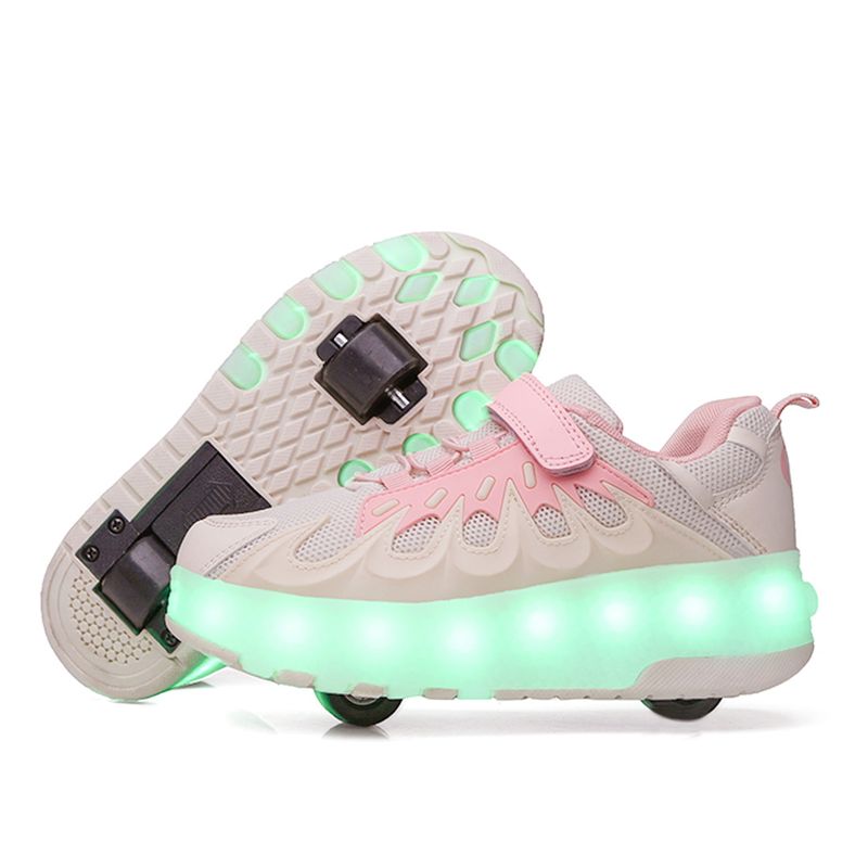 Wiederaufladbare leucht schuhe led-leuchten für kinder erwachsene rollschuh LACES räder_voghion.com