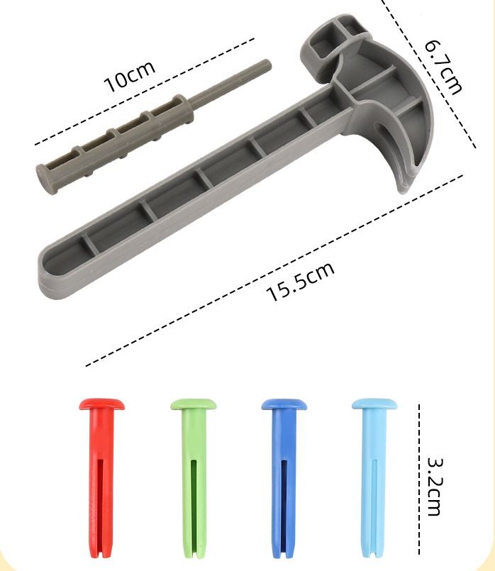 Jeu de construction pour enfants – Jeu de simulation de marteau et de clou double face avec base en bois (motricité fine, apprentissage STEM, jeu de rôle pour garçons et filles)_voghion.com