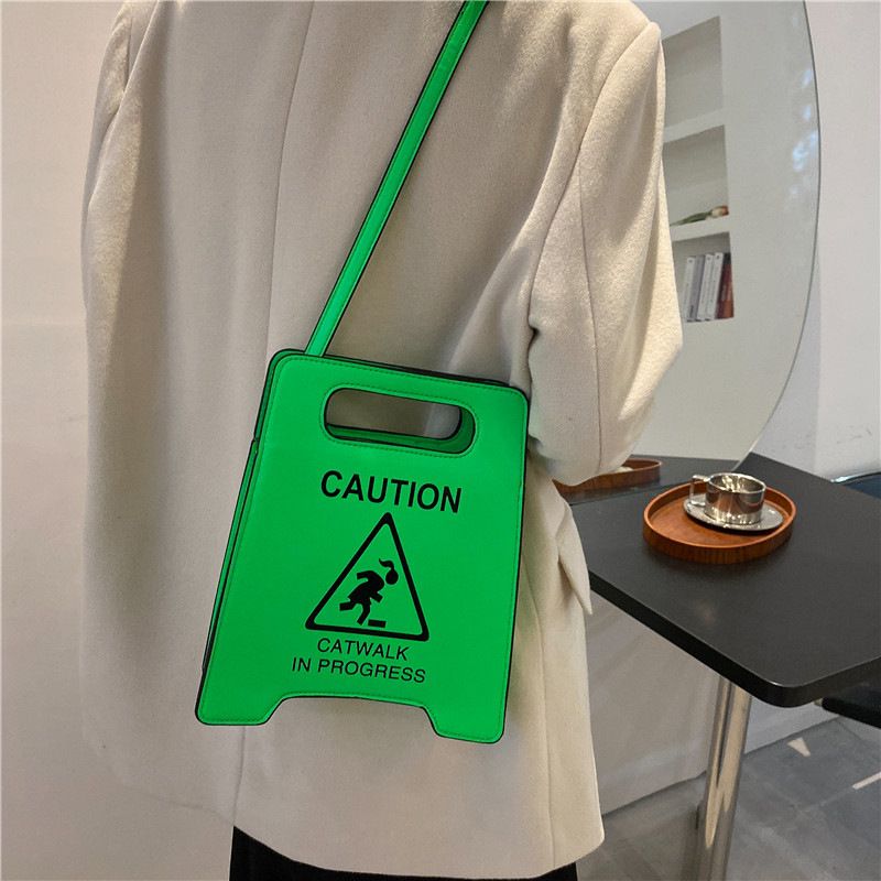 Borsa a tracolla in PU alla moda da donna, con cartello di divieto di sosta, nuova e creativa personalità scherzosa_voghion.com