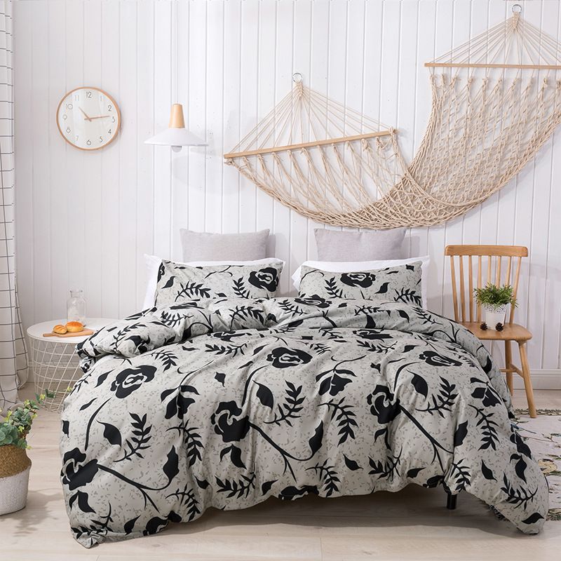 European Size 3-Piece Bedding Set - Minimalist Duvet Cover & Pillowcases (UK King/Queen, 100% Cotton, Breathable & Wrinkle-Free, Machine Washable)_voghion.com