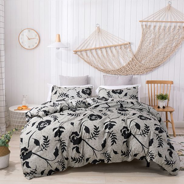 European Size 3-Piece Bedding Set - Minimalist Duvet Cover & Pillowcases (UK King/Queen, 100% Cotton, Breathable & Wrinkle-Free, Machine Washable)_voghion.com