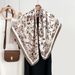 Elegant Spring And Fall Niche Botanical Floral Print Square Scarf, Trendy And Fashionable, High-end Feeling, Good Sun Protection_voghion.com