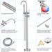 Floor Mount Bathtub Faucet Freestanding Tub Filler Brushed Nickel Standing High Flow Shower Faucets With Handheld Shower Mixer Taps Swivel Spout_voghion.com