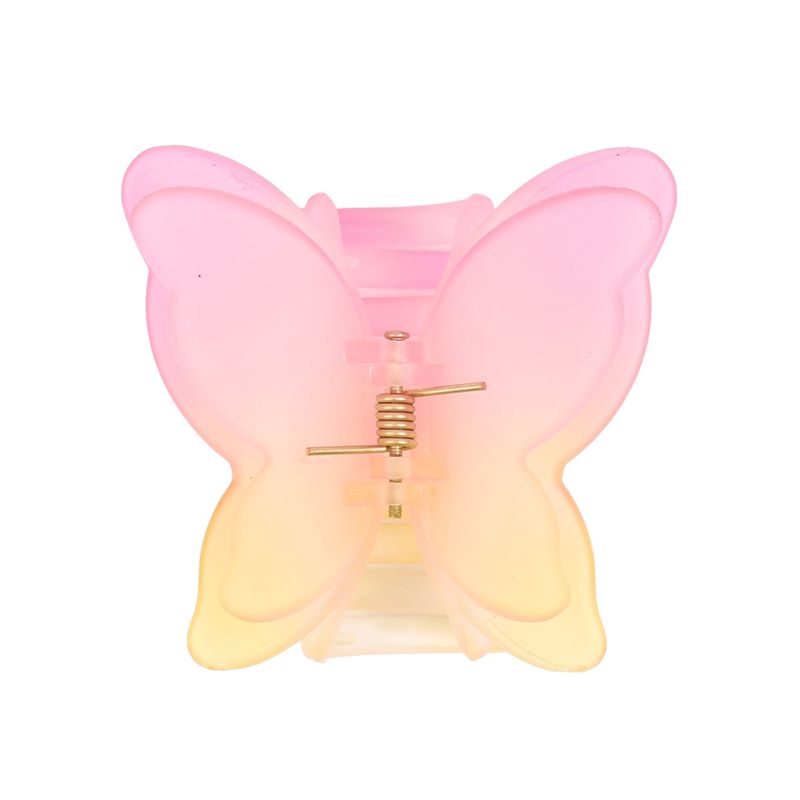 Double-Layer Butterfly Claw Clip - Matte Gradient Premium Summer Hairpin - Sweet Cute Rainbow Half-Updo Back-of-Head Accessory_voghion.com