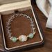 Neu Chinesischen Stil Weißen Kristall Einzigen Kreis Modische W der Natürliche Grüne Chalcedon Quaste Armband Schmuck Für_voghion.com