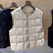 90 White Duck Inner Wear 2025 Autumn Winter Down Jacket Women New Warm Vest Plaid Sleeveless Coat_voghion.com