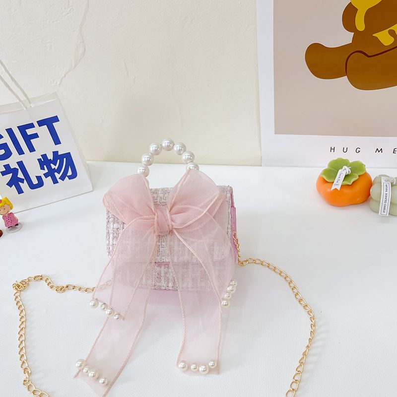 Girl's Cotton And Linen Solid Color Cute Square Flip Cover Shoulder Bag_voghion.com