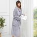 Soft Touch Micro Fleece Huva Morgonrock Plysch Lång Spa Robe Absorberande Morgonrock_voghion.com