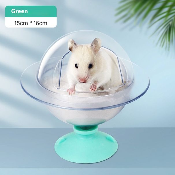 Exklusives Hamsterbad für kleine Haustiere, transparente Badewanne, Spritzschutz, Badewanne mit goldenem Bärenurin und Sand, Toilettenbecken mit doppeltem Verwendungszweck_voghion.com
