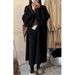 ragazza europea elegante cappotto stile pigro semplice senza bottoni cardigan spesso lavorato a maglia di media lunghezza autunno inverno donna maglione giacca_voghion.com