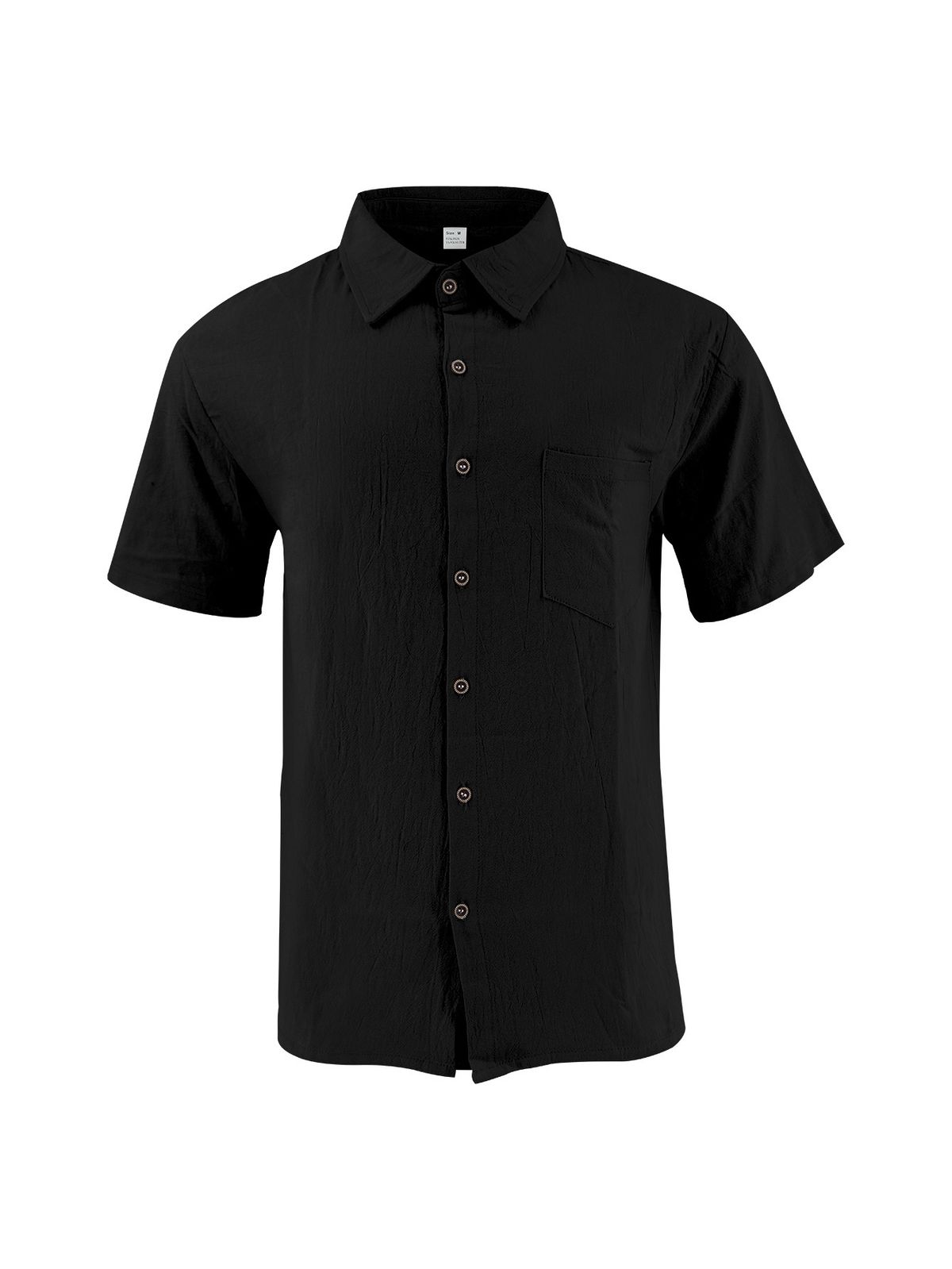 Men's Clothing Men's Linen Short Sleeved Shirt Casual Breathable Button Shirt Holiday Beach Summer Top With Pockets_voghion.com