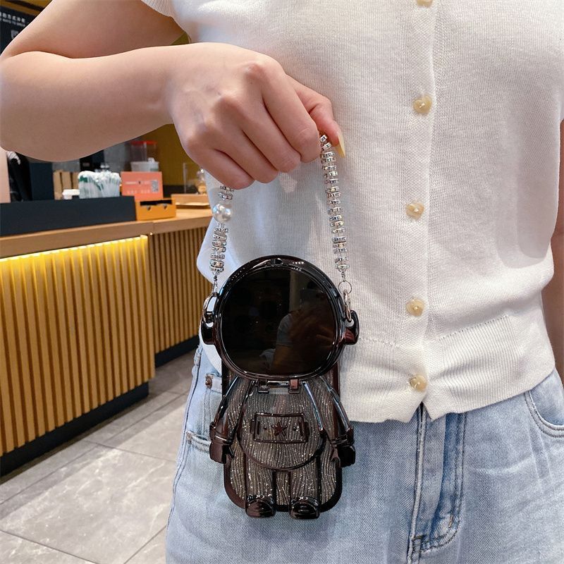 Custodia per iPhone 16 Max con supporto 15, compatibile con specchio astronauta 3D e cinturino da polso 13_voghion.com