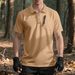 Herrenbekleidung Outdoor Einfarbiges Poloshirt Schweres lässiges atmungsaktives Revers-T-Shirt_voghion.com