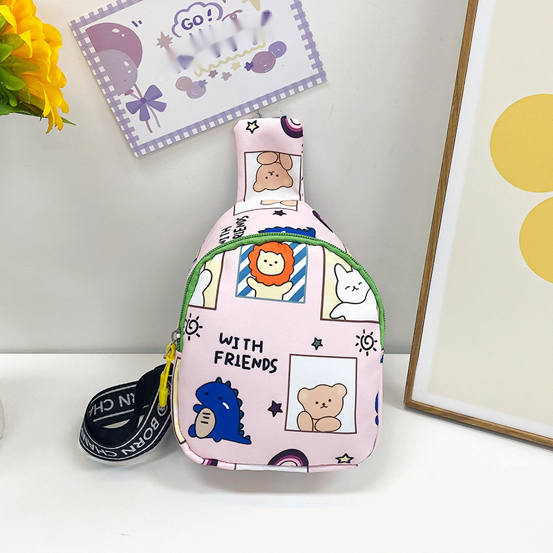 Andralyn Children's Crossbody Bag New Cute and Fashionable Cartoon Boys and Girls Kindergarten Waist Bag Canvas Chest Bag_voghion.com