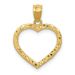 14K Polished And Textured Open Heart Pendant_voghion.com