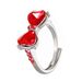 ins Colorful Zircon Bow Ring Women's Princess at large with Adjustable Ring Net Red Ring Tide_voghion.com