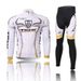 Weißes leichtes Mountainbike-Langarm-Radtrikot-Set aus Mesh, schnelltrocknend, schweißableitend, Unisex_voghion.com