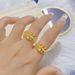 Strong Color Retention Ancient Gold-Plated Cross Diamond-Studded Hollow Open Design Exquisite Light Luxury Ring_voghion.com