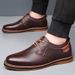 Genuine Leather Large Fashion Business Casual Hand-Stitched Men's Shoes Soft Sole Lightweight Size 48_voghion.com
