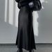 Women's high-end color micro-dyed tail skirt slim and versatile temperament women's dress_voghion.com
