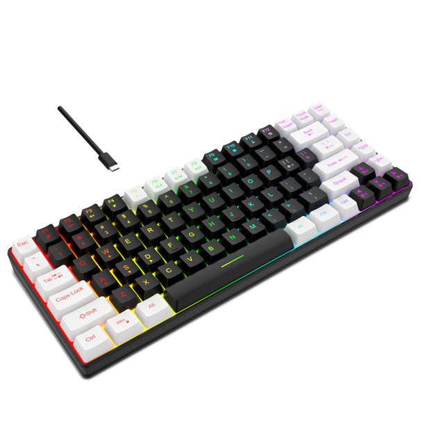 Game Office Silent Office Machinery Feel Wired Keyboard Key Line Separation Keypad Luminous Compact_voghion.com