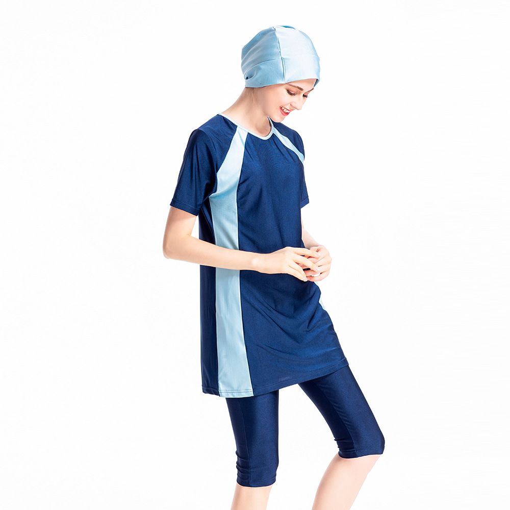 Women's Clothing Sunscreen Cropped Pants Short Sleeved Three Piece Swimsuit_voghion.com