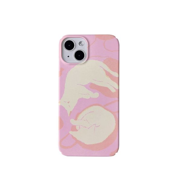 Rosa Katzennest IPhone 15/14 PROMAX Film Telefon Hard Case Künstlerische Persönlichkeit 13/12 PRO_voghion.com