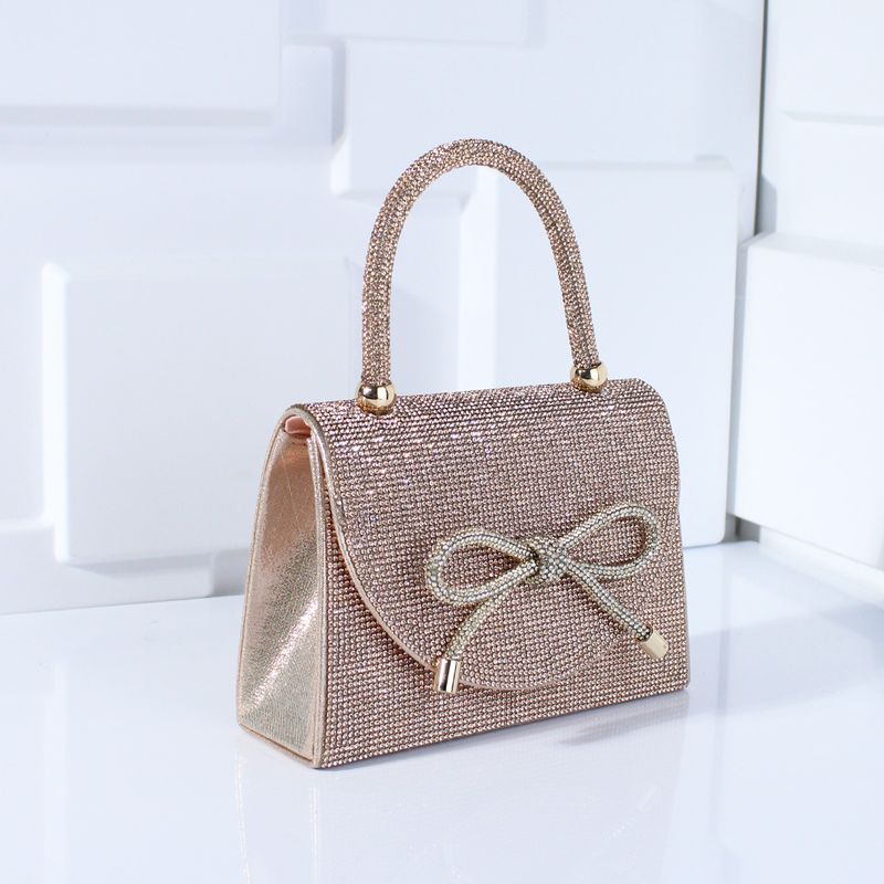 Borse da donna, stile splendido, squisita moda, borsa da sera lucida con fiocco di diamanti, borsa a tracolla con catena._voghion.com