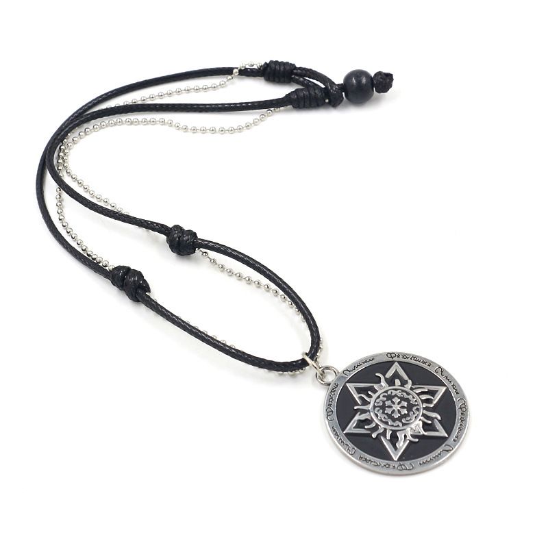 Neue Hexagramm Runde Anhänger Halskette männer Punk Zubehör Legierung Schmuck_voghion.com