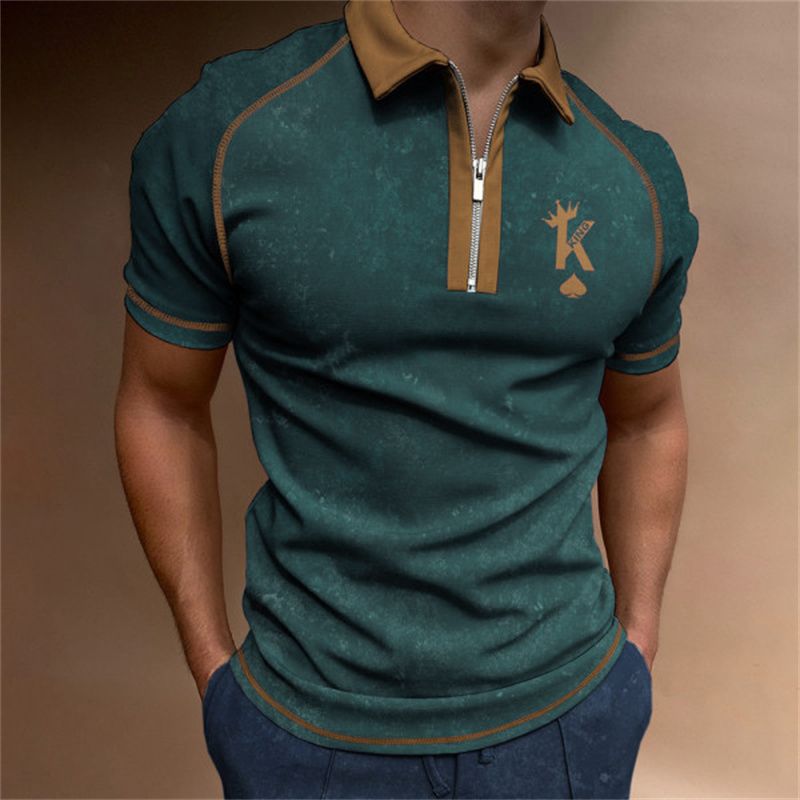 2023 Mode für Herren, lässiges, neuartiges 3D-gedrucktes Polo-T-Shirt, kariertes T-Shirt, Mode_voghion.com