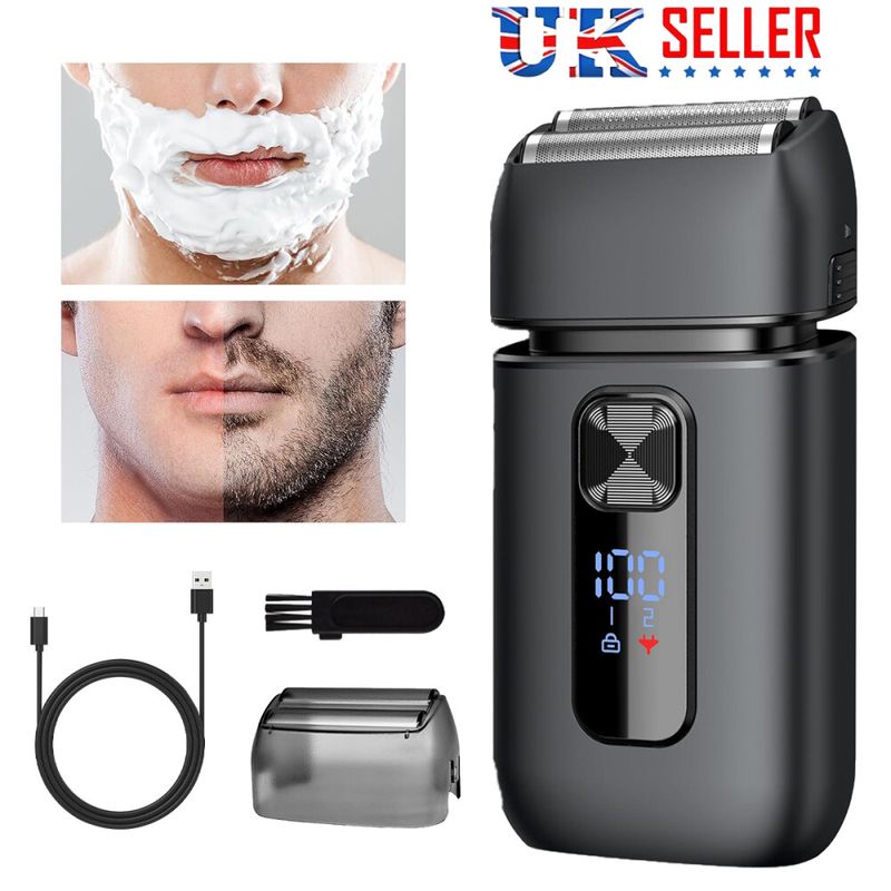 Rasoir électrique à grille pour hommes, rasoir sans fil, kit de barbier pour estomper la peau_voghion.com